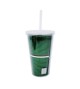 Copo De Plástico Com Canudo 450ml - Fluminense